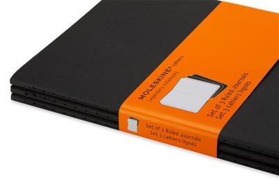 Schrift moleskine 130x210mm lijn 160pag zwart 3st