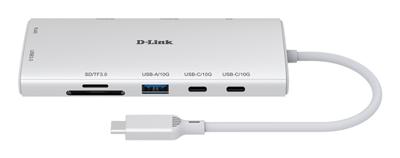 D-Link DUP-A01 USB-C (USB 3.2 Gen 1) multiport hub Met USB-C stekker, USB-C PD laadaansluiting Wit - thumbnail
