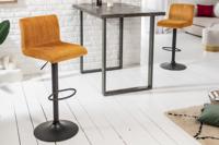 Draaibare retro barkruk PORTLAND mosterdgeel fluwelen barkruk - 41422 - thumbnail