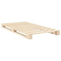 Bedframe met hoofdbord massief grenenhout 100x200 cm - thumbnail