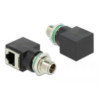 Delock M12 / RJ45 Netwerk Adapter [1x M12-stekker - 1x RJ45-bus] Zwart - thumbnail