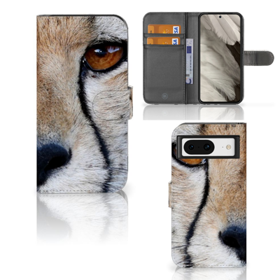 Google Pixel 8 | Telefoonhoesje | Met pasjeshouder | Cheetah
