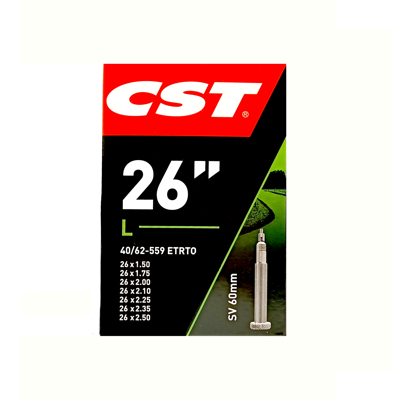 Cst binnenband 26x1,75-1.90-2.30 etrto 47/62-559, ventiel: presta/ frans 60mm