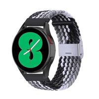 By Qubix - Compatible met Garmin Vivoactive 4 - Vivoactive 4L - Braided nylon bandje - Grijs/zwart - Compatible Garmin bandje - Bandbreedte: 22mm - thumbnail