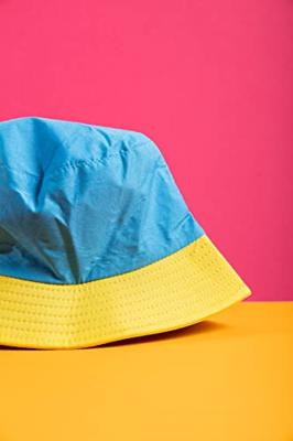 Vissershoed Colorblock Blauw/Geel - thumbnail