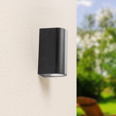 Douglas LED wandlamp Zwart - IP44 waterbestendig - Dimbaar - Up & Down light - GU10 excl. lichtbronnen - Polycarbonaat