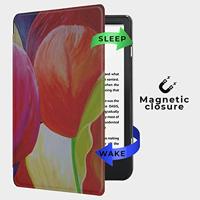 Lunso - Kobo Nia hoes (6 inch) - Vegan Saffiano Leren sleep cover - Tulpen - thumbnail