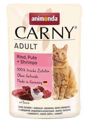 ANIMONDA Carny Adult Beef, turkey and shrimps - nat kattenvoer - 85g