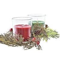 Kaarsenset DKD Home Decor Kerstmis (5,5 x 5,5 x 6 cm) (2 Stuks) - thumbnail