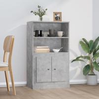 Hoge kast 60x35,5x103,5 cm bewerkt hout betongrijs - thumbnail