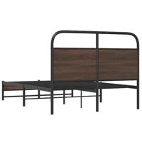 Bedframe zonder matras bewerkt hout bruin eikenkleur 140x200 cm - thumbnail