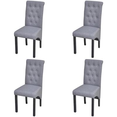Eetkamerstoelen 4 st stof lichtgrijs