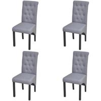 Eetkamerstoelen 4 st stof lichtgrijs - thumbnail
