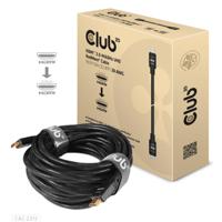 club3D CAC-2313 HDMI-kabel HDMI Aansluitkabel HDMI-A-stekker, HDMI-A-stekker 10.00 m Zwart 4K UHD, Vlambestendig - thumbnail