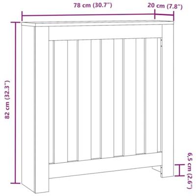 VidaXL Radiatorafdekking zwart eiken 78 x 20 x 82 cm bewerkt hout