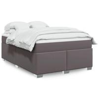 Boxspring met matras kunstleer grijs 140x190 cm - thumbnail