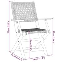 Tuinstoelen 2 st massief acaciahout en poly rattan zwart - thumbnail