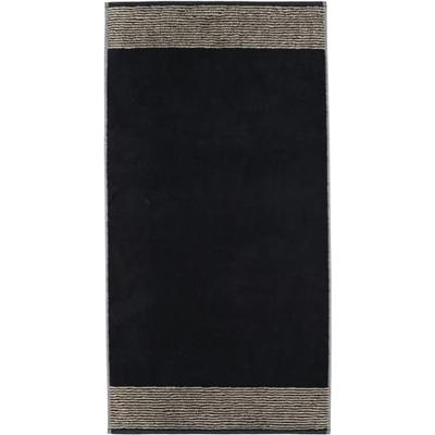 Cawö Cawö Two-Tone Handdoek schwarz 50/100