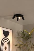 Lucide CLUBS - Plafondspot - 4xGU10 - Zwart - thumbnail