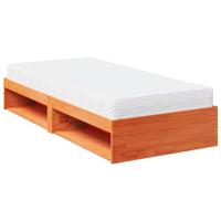 Slaapbank met matras 80x200 cm massief grenenhout wasbruin - thumbnail