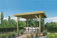 Tuindeco Modern middel prieel 365x365 cm vuren groen geïmpregneerd- Plat dak- Geïmpregneerd vurenhout- Tuindeco - thumbnail