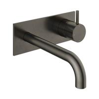 Hotbath Cobber afbouwdeel inbouw wastafelmengkraan met achterplaat en 18 cm uitloop verouderd ijzer CB006EXT18AI - thumbnail