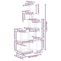 VidaXL Kattenmeubel met sisal krabpalen 180 cm lichtgrijs - thumbnail