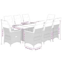 9-delige Tuinset poly rattan zwart - thumbnail