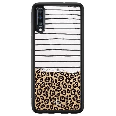 Samsung Galaxy A50 glazen hardcase - Leopard lines