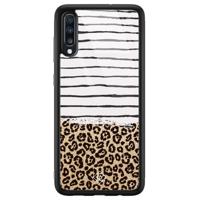 Samsung Galaxy A50 glazen hardcase - Leopard lines - thumbnail