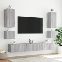 Tv-wandmeubelen met LED 2 st 40,5x35x40 cm grijs sonoma eiken - thumbnail