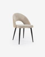 Kave Home Eetkamerstoel 'Mael' Chenille, kleur Beige - thumbnail