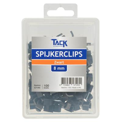 Spijkerclips zwart 8mm 100 stuks