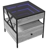 Salontafel met Infinity LED 50x50x51 cm grijs sonoma eikenkleur - thumbnail