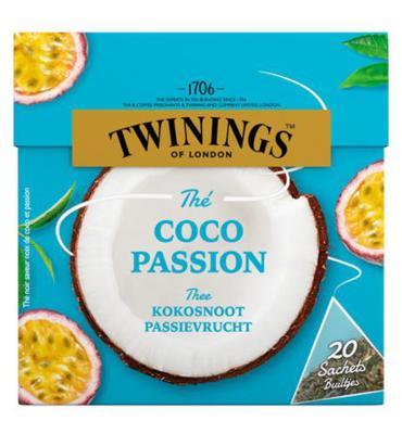 Twinings Zwarte thee kokosnoot passievrucht 20 Zakjes