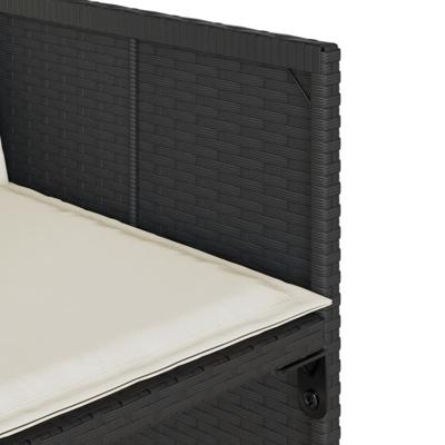 5-delige Tuinset met kussens poly rattan zwart 5-delige Tuinset met kussens poly rattan zwart