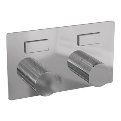 Brauer Stripe 2-weg inbouwthermostaat met drukknoppen met in- en afbouwdelen chroom