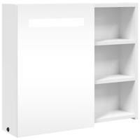 Badkamerkast met spiegel en LED 60x13x52 cm wit - thumbnail
