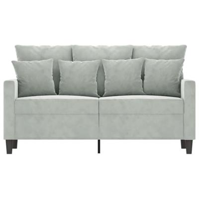 Tweezitsbank 120 cm fluweel lichtgrijs