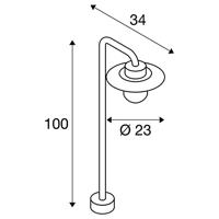 SLV 1000822 MOLAT Staande buitenlamp Energielabel: E (A - G) E27 60 W Antraciet - thumbnail