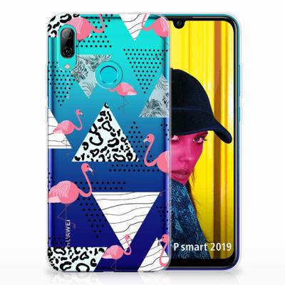 Huawei P Smart 2019 | TPU Hoesje | Flamingo Triangle