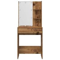 Kaptafelset met LED-verlichting bewerkt hout oud houtkleurig - thumbnail