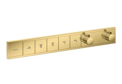 Hansgrohe RainSelect thermostaat inbouw voor 5 functies, Polished Gold Optic Hansgrohe RainSelect thermostaat inbouw voor 5 functies, Polished Gold Optic