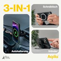 Aqiila Powerbird QC1 Wireless Charger 20 W Magnetische aansluiting Qi 2 Zwart Auto Wireless Charger - thumbnail