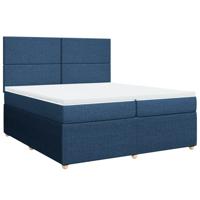 Boxspring met matras stof blauw 200x200 cm - thumbnail