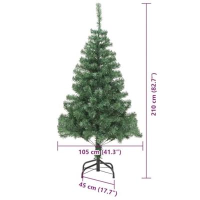 VidaXL Kerstboom met 300 led met standaard groen 210 cm pvc