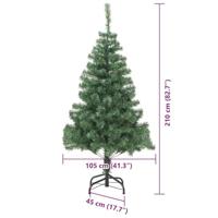 VidaXL Kerstboom met 300 led met standaard groen 210 cm pvc - thumbnail