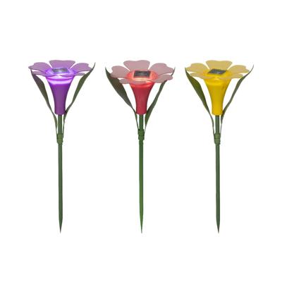 Solar Steeklamp bloem plastic Ø10xH30cm