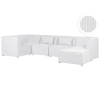 Beliani - LEMVIG - Hoekbank 5-zits - Wit - Rechterzijde - Corduroy - thumbnail