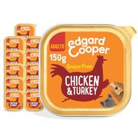 Edgard & Cooper Kip & Kalkoen hond natvoer kuipjes 11 x 150gr - thumbnail